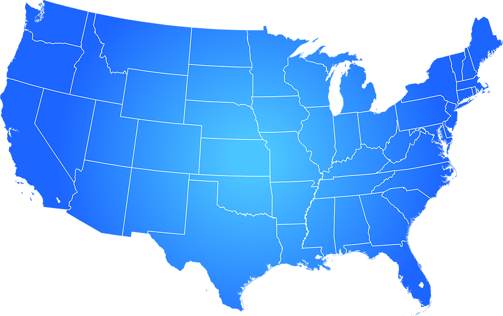 US map Blue
