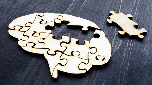 stock brain memory loss dementia alzheimers puzzle